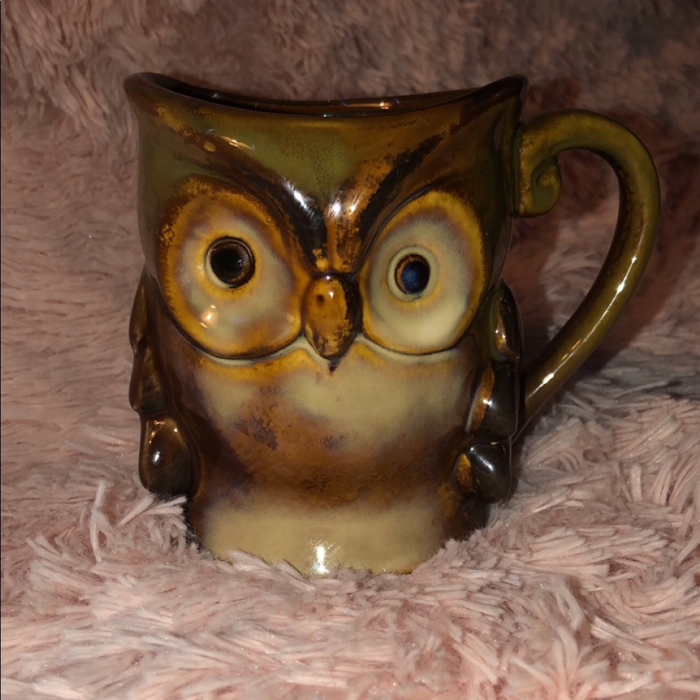 NWOT “Tarnished” colored owl mug